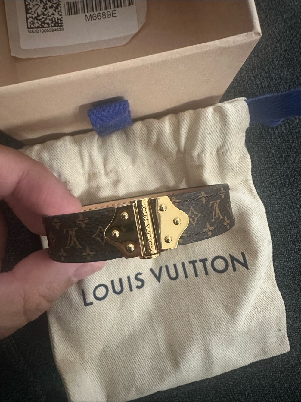 Louis Vuitton Brown Monogram Bracelet with Gold Hardware